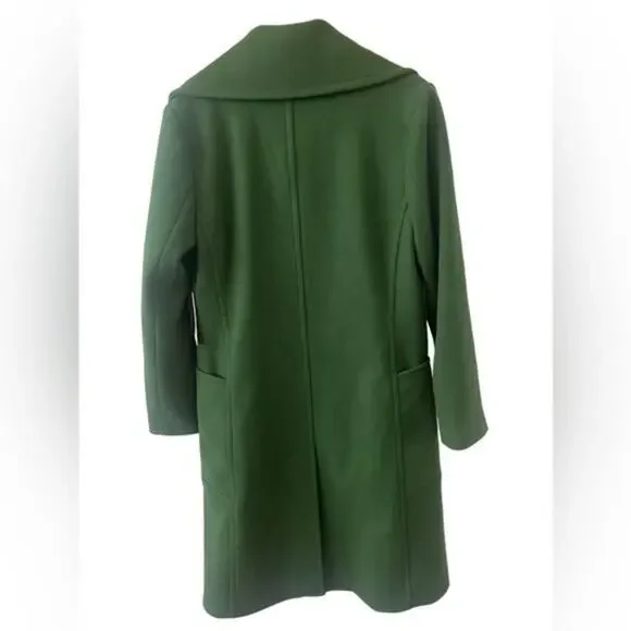 Halogen Womens Double Breasted Long Coat Overcoat Notch Collar Kelly Green S - Picture 12 of 13